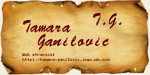 Tamara Ganilović vizit kartica